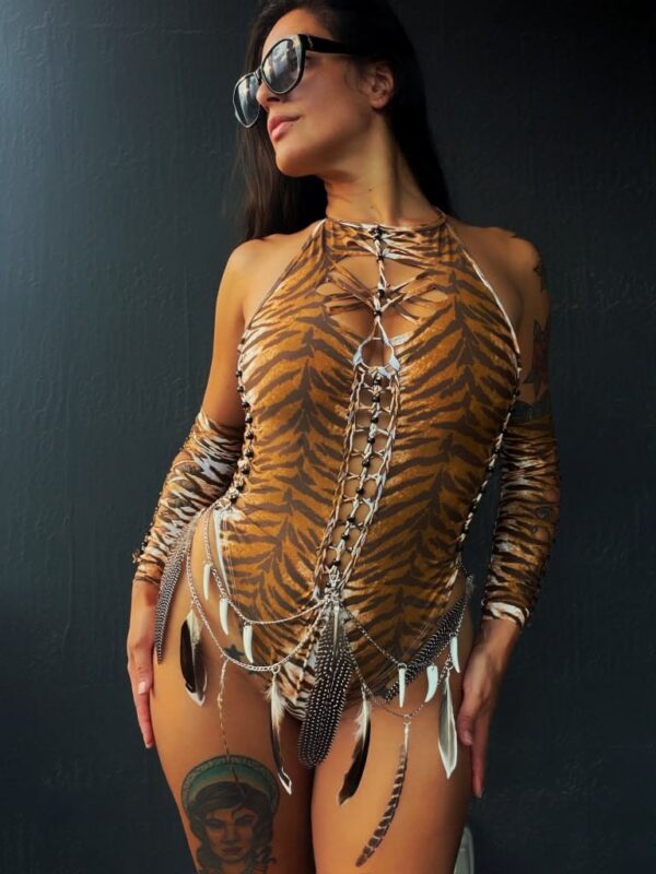 WILD SET WITH CHAIN & FEATHERS (MADE TO ORDER)